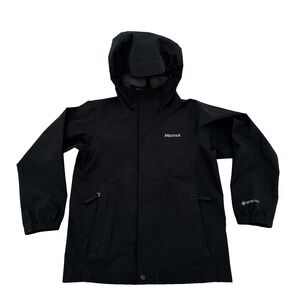 Marmot gore tex kids Rain Jacket Black Size M Waterproof Windproof Hooded